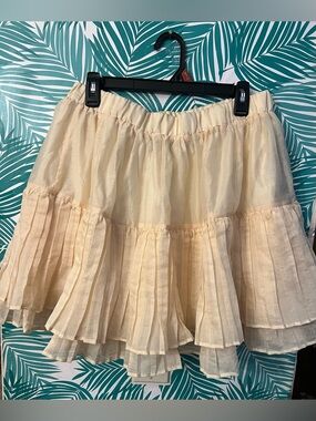 Cider cream ruffled skirt layer and lined sz 1XL nwot elastic waist